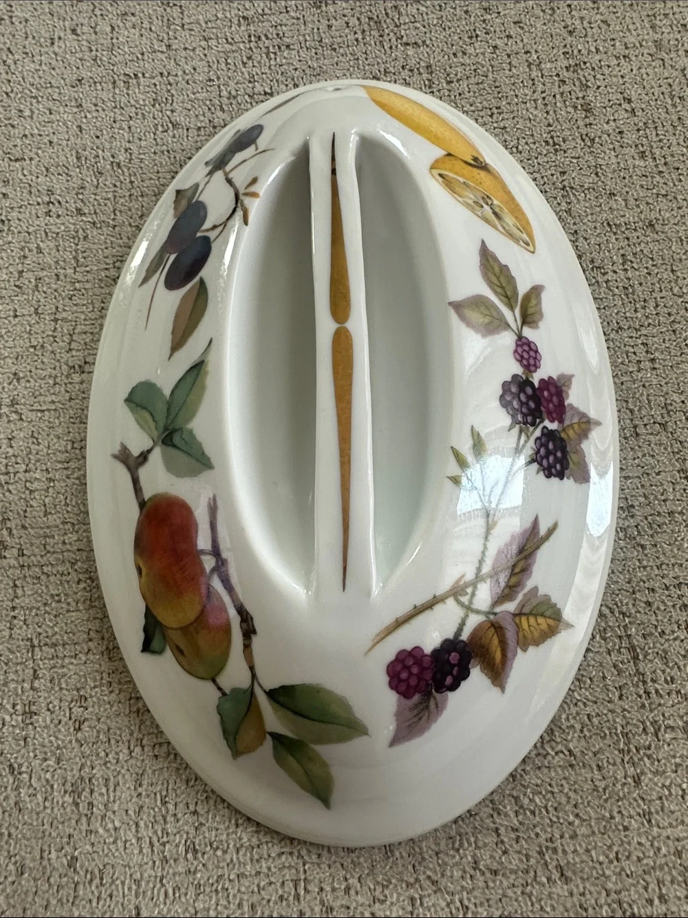 Vintage Royal Worcester Evesham Gold Oval Dish with Lid - Shape 21 Size 3